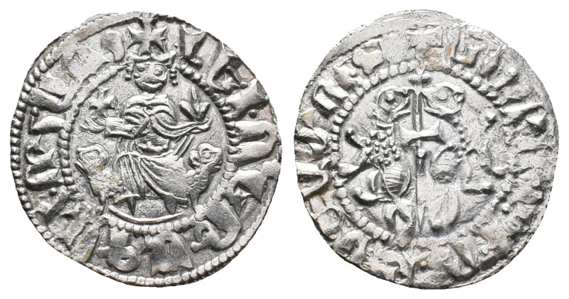 Cilician Armenia, Levon I (1198-1219). AR Tram (23mm, 2.94g). Levon seated facin...