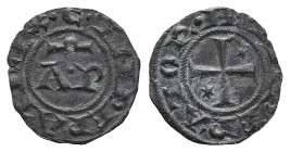 Italy, Brindisi. Enrico VI (1190-1198). BI Denaro (16mm, 0.61g). AP / Cross. Spahr 30. VF