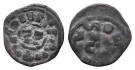 Italy, Lucca. Enrico III, IV o V (1004-1024) Denaro (16mm, 1.01g). Monogram. R/ LVCA. MIR 107/109. Good Fine