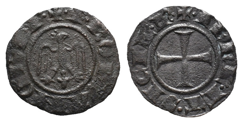 Italy, Sicily, Messina. Federico II (1197-1250). BI Denaro, AD 1245 (15mm, 0.55g...
