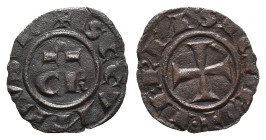 Italy, Sicily, Messina. Corrado II (1254-1258). BI Denaro (15mm, 0.64g). CR. R/ Cross. Spahr 175. Good VF