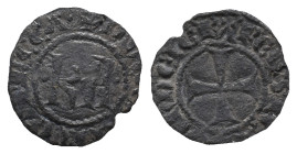 Italy, Sicily, Messina. Carlo I d’Angiò (1266-1285). BI Denaro (15mm, 0.41g). KA. R/ Cross. Spahr 37. Near VF