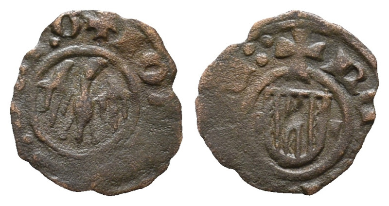 Italy, Sicily, Messina. Alfonso d'Aragona (1416-1458). Æ Denaro (14mm, 0.42g). E...
