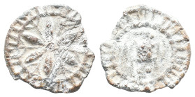 Medieval PB Tessera (19mm, 3.08g). Rosette. R/ Uncertain. Near VF