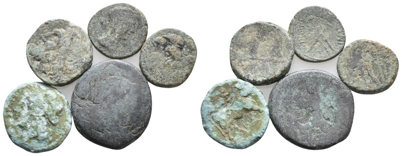 Lot of 5 Greek Æ coins, to be catalog. LOT SOLD AS IS, NO RETURN