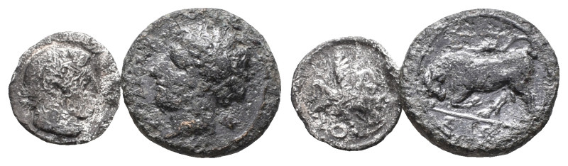 Lot of 2 Greek AR and Æ coins, to be catalog. LOT SOLD AS IS, NO RETURN