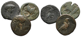 Lot of 3 Greek and Roman Provincial Æ coins, to be catalog. LOT SOLD AS IS, NO RETURN