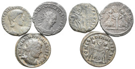 Lot of 3 Roman Imperial Antoninianii, to be catalog. LOT SOLD AS IS, NO RETURN