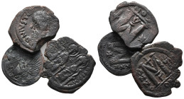 Lot of 3 Byzantine Æ coins, to be catalog. LOT SOLD AS IS, NO RETURN