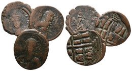 Lot of 3 Byzantine Æ coins, to be catalog. LOT SOLD AS IS, NO RETURN
