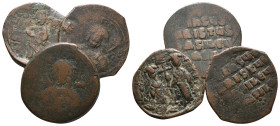 Lot of 3 Byzantine Æ coins, to be catalog. LOT SOLD AS IS, NO RETURN