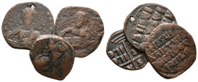 Lot of 3 Byzantine Æ coins, to be catalog. LOT SOLD AS IS, NO RETURN