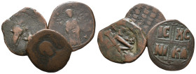 Lot of 3 Byzantine Æ coins, to be catalog. LOT SOLD AS IS, NO RETURN