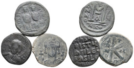 Lot of 3 Byzantine Æ coins, to be catalog. LOT SOLD AS IS, NO RETURN