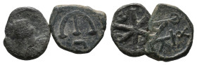 Lot of 2 Byzantine Æ coins, to be catalog. LOT SOLD AS IS, NO RETURN