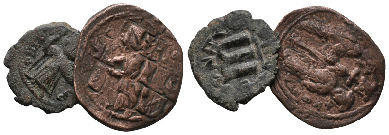 Lot of 2 Byzantine Æ coins, to be catalog. LOT SOLD AS IS, NO RETURN