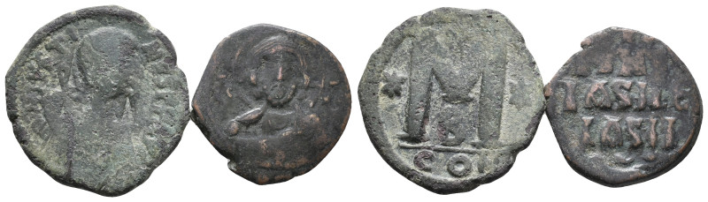 Lot of 2 Byzantine Æ coins, to be catalog. LOT SOLD AS IS, NO RETURN