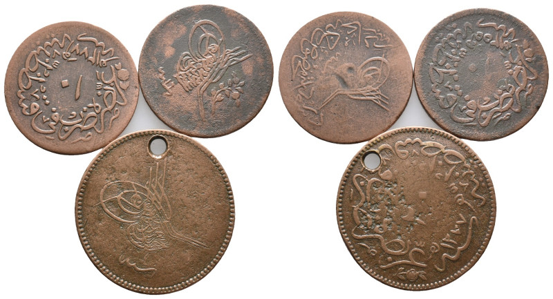 Lot of 3 Ottoman Æ coins, to be catalog. LOT SOLD AS IS, NO RETURN