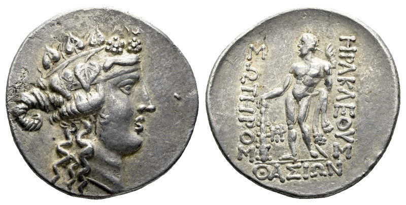 Island of Thrace, Thasos Tetradrachm circa 148-80, AR 32.00 mm., 16.31 g.

Lig...