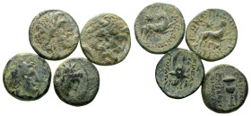 Seleucis ad Pieria, Antiocha Large lot of 4 Bronzes circa III-II century