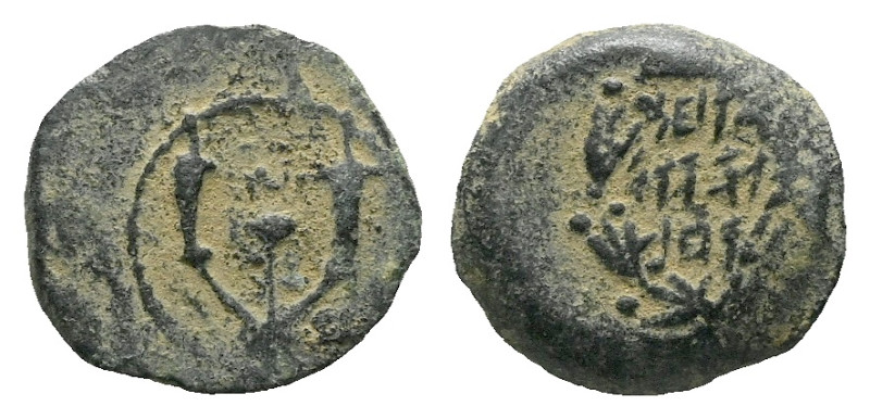 Judaea, John Hyrcanus I, 128-104 Jerusalem Prutah circa 128-104, Æ 14.00 mm., 2....
