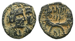 Kings of Nabathaea, Aretas IV, with Shaqilat, 9 BC - AD 40 Petra Bronze circa 9 BC - AD 40