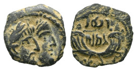 Kings of Nabathaea, Aretas IV, with Shaqilat, 9 BC - AD 40 Petra Bronze circa 9 BC - AD 40