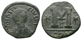 Anastasius I, 491-518 Follis Constantinople circa 491-518 - Ex Naville Numismatics sale 93, 928.