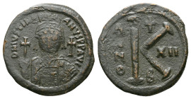 Justinian I, 527-565 Half follis Constantinople circa 527-565 - Ex Naville Numismatics sale 93, 938.