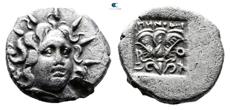 Islands off Caria. Rhodos circa 170-150 BC. 
Plinthophoric Hemidrachm AR

12 ...