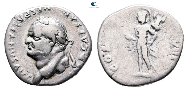 Vespasian AD 69-79. Rome
Denarius AR

16 mm, 3,44 g



Nearly Very Fine