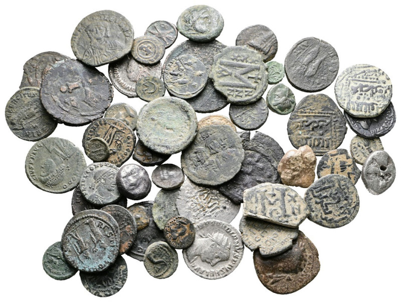 Lot of ca. 55 ancient bronze coins / SOLD AS SEEN, NO RETURN!

Very Fine