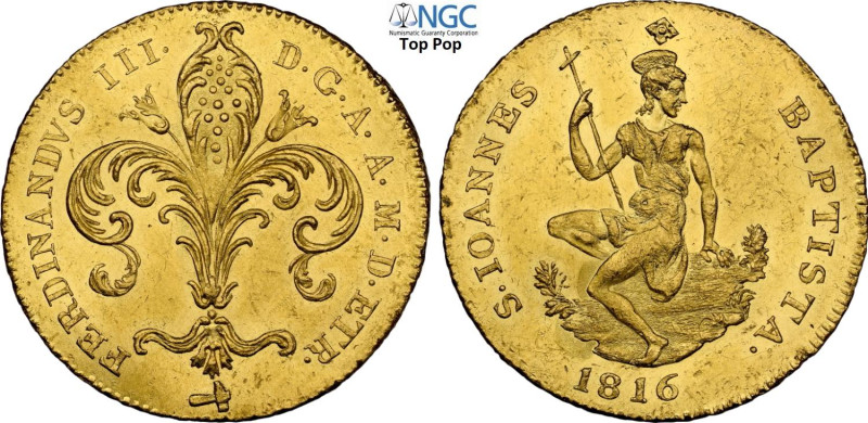 Firenze, Ferdinando III di Lorena (1791-1824), Ruspone da 3 Zecchini 1816, Au 27...
