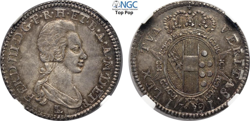 Firenze, Ferdinando III di Lorena (1791-1824), Paolo da 8 Crazie 1791 testa gran...