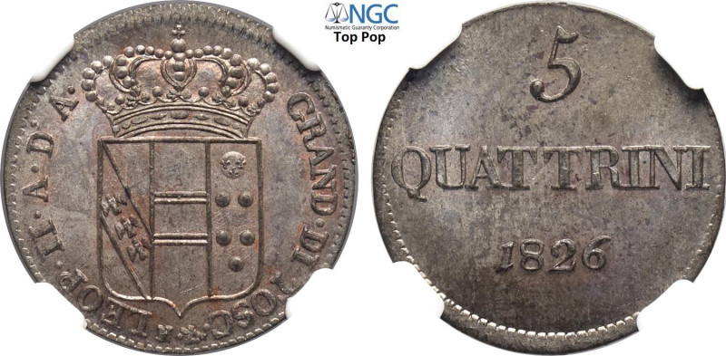 Firenze, Leopoldo II di Lorena (1824-1859), Crazia da 5 Quattrini 1826, Cu 23,5 ...