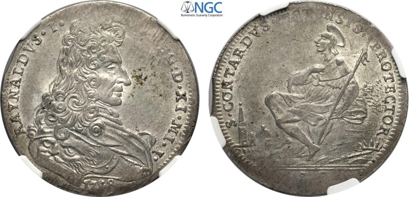 Modena, Rinaldo d'Este (1706-1737), 1/2 Ducato 1728, Ag 35 mm, 11,51 g, ex asta ...