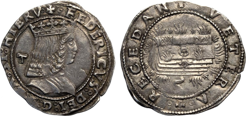Napoli, Federico III d'Aragona (1496-1501), Carlino, Rara Ag 27,5 mm, 4,03 g, di...