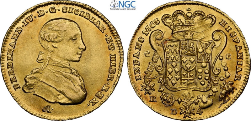 Napoli, Ferdinando IV di Borbone (1759-1816), Doppia napoletana da 4 Ducati 1763...