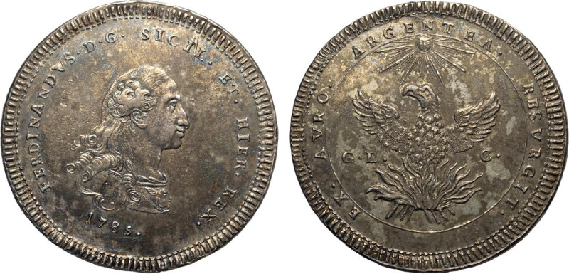 Palermo, Ferdinando III di Borbone (1759-1816), Oncia da 30 Tarì 1785, Dav-1416,...