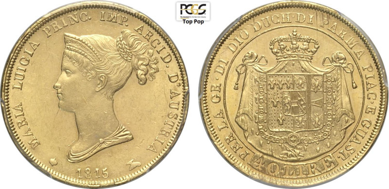 Parma, Maria Luigia d'Austria (1815-1847), 40 Lire 1815, Au 26 mm, 12,9 g, di gr...