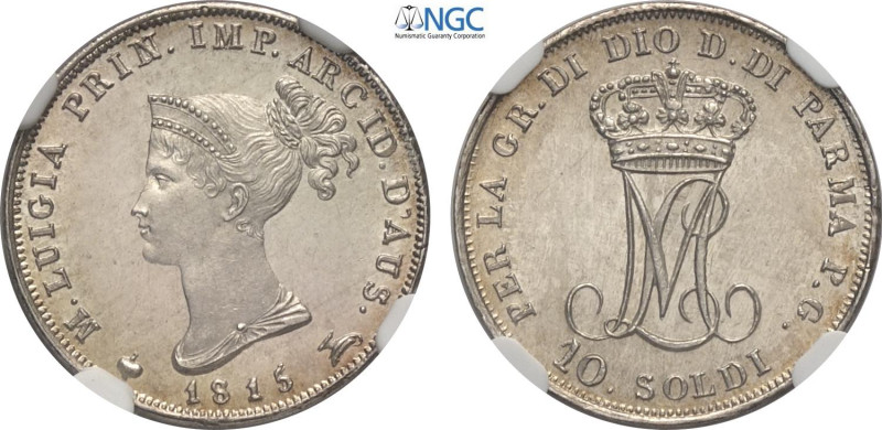 Parma, Maria Luigia d'Austria (1815-1847), Mezza Lira da 10 Soldi 1815, Ag 18 mm...