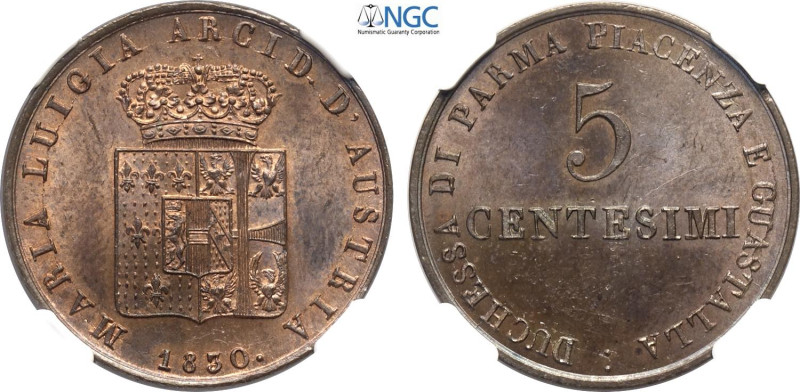 Parma, Maria Luigia d'Austria (1815-1847), 5 Centesimi 1830, Cu 27,2 mm, 10 g, i...