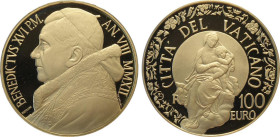 Città del Vaticano, Benedetto XVI (2005-2013), 100 Euro 2012, Tiratura: 999, Au (.917) 35 mm, 30 g. In box originale con certificato, Proof
