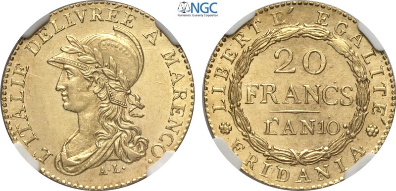 Torino, Repubblica Subalpina (1800-1802), 20 Franchi l'An 10, Rara Au 22 mm, 6,4...