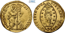 Venezia, Pietro Grimani (1741-1752), Zecchino, Au 21 mm, 3,48 g, in Slab NGC MS63 (only 2 coins is graded higher)
