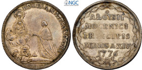 Venezia, Alvise IV Mocenigo (1763-1779), Osella 1776-XIV, Rara Ag 32 mm, 9,7 g, ex collezione Eric P. Newman asta Heritage New York del 2014 lotto 308...