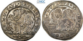 Venezia, Paolo Renier (1779-1789), Ducato, Dav-1567 Ag 40 mm, 23,12 g, ex collezione Salvatore J. Falcone, ottimo esemplare, in Slab NGC MS62