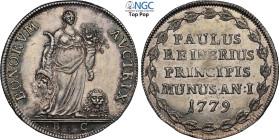 Venezia, Paolo Renier (1779-1789), Osella 1779-I, Rara Ag 34 mm, ca 9,9 g, in Slab NGC MS63 Top Pop (cert. 6771619003)