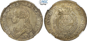 Savoia, Vittorio Amedeo III (1773-1796), 1/2 Scudo da 3 Lire 1780, Rara Ag 38 mm, ca 17,5 g, bella qualità per il tipo, in Slab NGC MS61 Top Pop (cert...