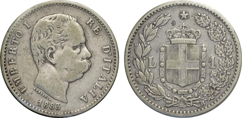 Regno d'Italia, Umberto I (1878-1900), Lira 1883, RRRR Ag 23 mm, 5 g, sigillata ...